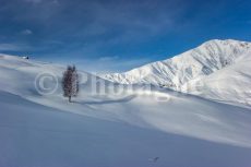 La vetta del Mas de la Grave dalla valle del Buffe