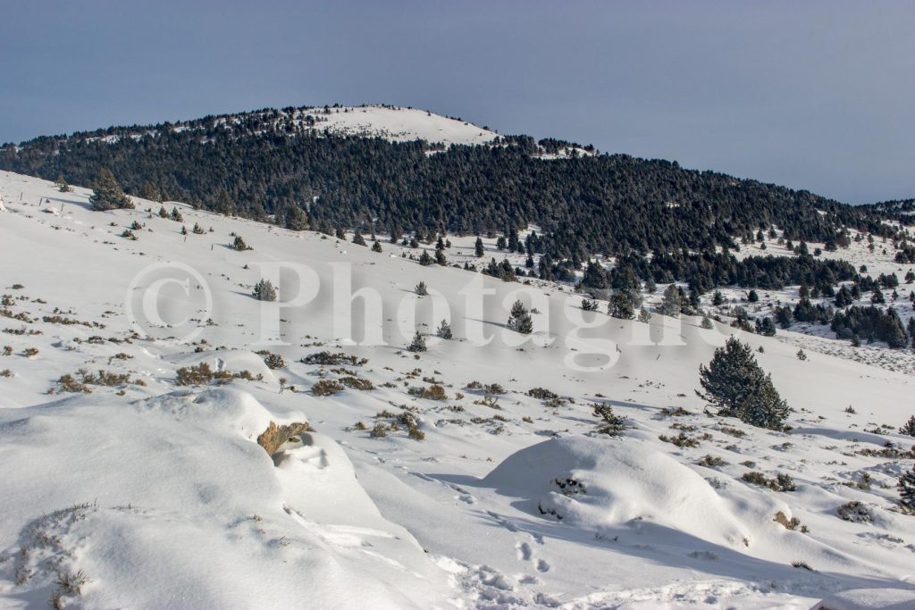 Heading off towards the Serra de Bac d'Ortella ridge in the morning, on snowshoes in the Catalan Pyrenees