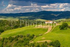 Tuscan house and landscape near Volterra