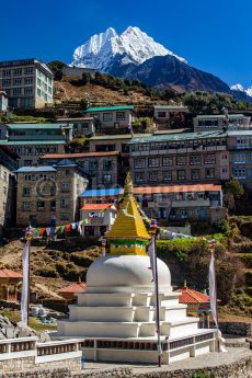 Stupa, Namche and Thamserku