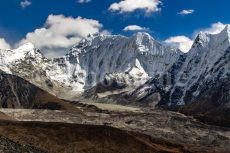 Lac glaciaire d'Imja Tsho, sur le trek des trois passes