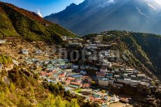 Namche in the early morning, on the trek of the three passes