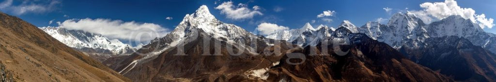 Panorama above Pangboche