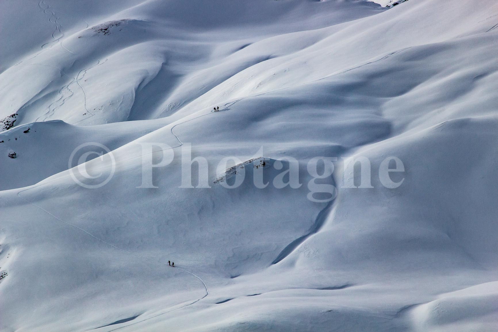 Winter ski mountaineering ascent in Vanoise