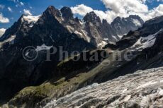 Pelvoux, Pic Sans Nom et Ailefroide depuis le Glacier Blanc