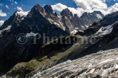 Pelvoux, Pic Sans Nom and Ailefroide from the Glacier Blanc