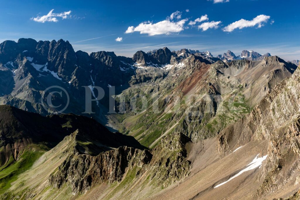 Les Écrins depuis le col de Prelles